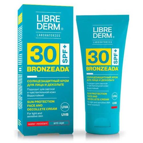 LIBREDERM BRONZEADA КРЕМ СОЛНЦЕЗАЩ Д/ЛИЦА/ЗОНЫ ДЕКОЛЬТЕ SPF30 КОСМЕТИЧЕСКИЙ КРЕМ  50 МЛ №1