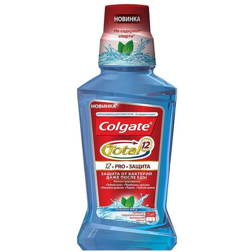 COLGATE ОПОЛАСК Д/ПОЛОСТИ РТА TOTAL 12 PRO-ЗАЩИТА СИЛЬН МЯТА ОПОЛАСКИВАТЕЛЬ ДЛЯ ПОЛОСТИ РТА 250 МЛ №1