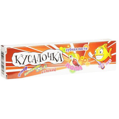 КУСАЛОЧКА ЗУБН ПАСТА Д/ДЕТ С 7 ЛЕТ КОЛА/ФТОР/ВИТ A D E ЗУБНАЯ ПАСТА ДЕТСКАЯ 60 Г 50 МЛ №1
