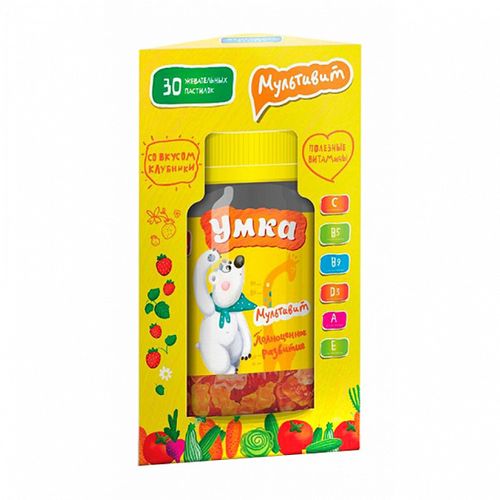 УМКАВИТ МУЛЬТИВИТ ПАСТИЛКИ ЖЕВАТЕЛЬНЫЕ  2,5 Г №30