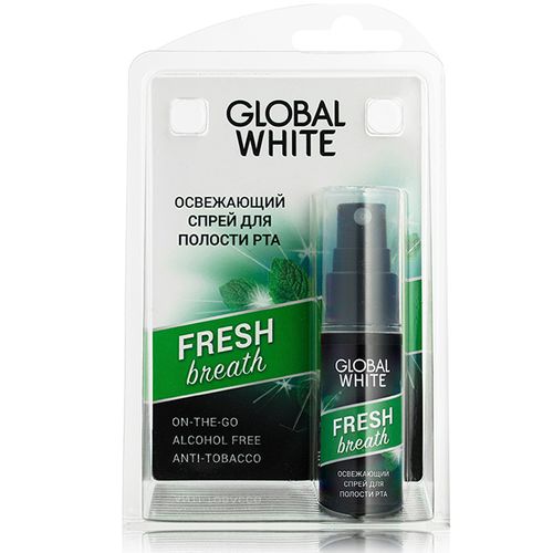 GLOBAL WHITE СПРЕЙ Д/ПОЛОСТИ РТА ОСВЕЖАЮЩИЙ СПРЕЙ ДЛЯ ПОЛОСТИ РТА 15 МЛ №1