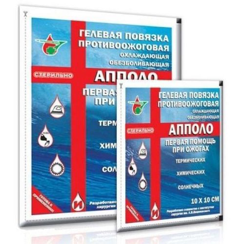 АППОЛО ПОВЯЗКА ПРОТИВООЖОГОВАЯ ГЕЛЕВАЯ ПОВЯЗКИ 10 СМX10 СМ   №1