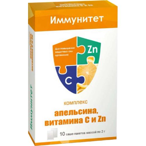 ВТФ КОМПЛЕКС АПЕЛЬСИНА, ВИТАМИНА C И ZN ПОРОШОК ДЛЯ ПРИГОТОВЛЕНИЯ ОРАЛЬНОГО РАСТВОРА  2000 МГ №10