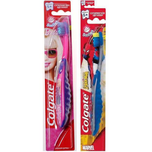 COLGATE ЗУБН ЩЕТКА ДЕТСКАЯ (5+) SMILES BARBIE/SPIDERMAN/BATMAN СУПЕРМЯГКАЯ ЗУБНАЯ ЩЕТКА ДЕТСКАЯ   №1