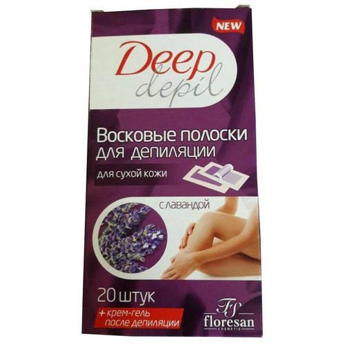 ФЛОРЕСАН DEEP DEPIL ВОСКОВЫЕ ПОЛОСКИ Д/ДЕПИЛЯЦИИ СУХ КОЖИ ЛАВАНДА (Ф-486) КОСМЕТИЧЕСКИЙ ВОСК №20