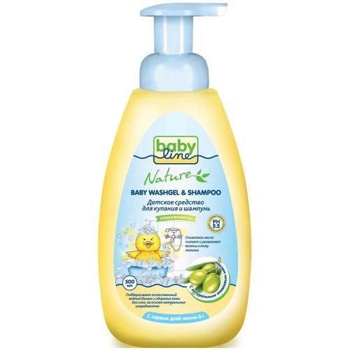 BABYLINE NATURE СРЕДСТВО Д/КУПАНИЯ И ШАМПУНЬ С ОЛИВКОВЫМ МАСЛОМ СРЕДСТВО ДЛЯ КУПАНИЯ 500 МЛ №1