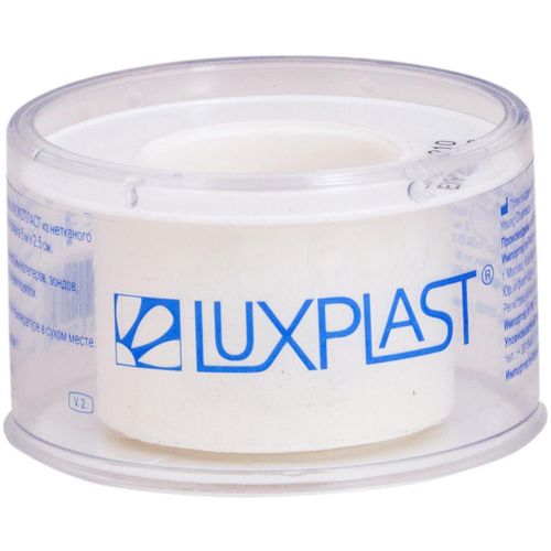LUXPLAST ПЛАСТ.ФИКСИР.НА НЕТКАН.ОСНОВЕ БЕЛЫЙ 5М*2,5СМ ПЛАСТЫРЬ НА НЕТКАНОЙ ОСНОВЕ   №1