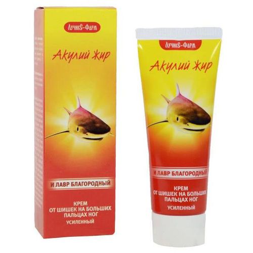 АКУЛЬЯ СИЛА АКУЛИЙ ЖИР И ЛАВР БЛАГОРОДНЫЙ КРЕМ ОТ ШИШЕК НА БОЛЬШИХ ПАЛЬЦАХ НОГ КОСМЕТИЧЕСКИЙ КРЕМ 75 МЛ №1