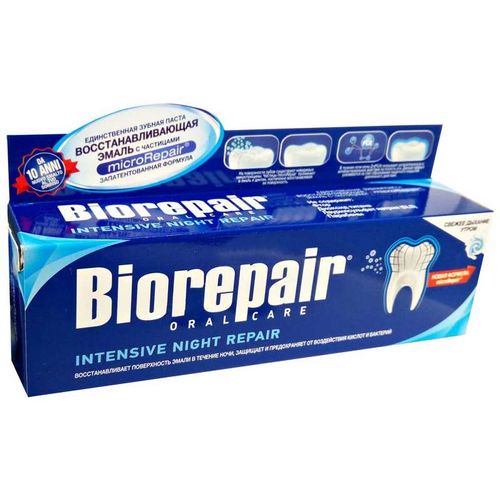 BIOREPAIR ЗУБН ПАСТА INTENSIVO NOTTE НОЧНОЕ ВОССТАНОВЛЕНИЕ ЗУБНАЯ ПАСТА РЕМИНЕРАЛИЗУЮЩАЯ 75 МЛ №1