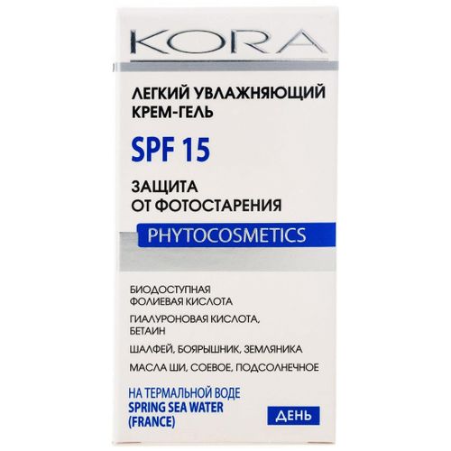 КОРА КРЕМ-ГЕЛЬ ЛЕГКИЙ УВЛАЖНЯЮЩИЙ SPF 15 КОСМЕТИЧЕСКИЙ КРЕМ 50 МЛ №1