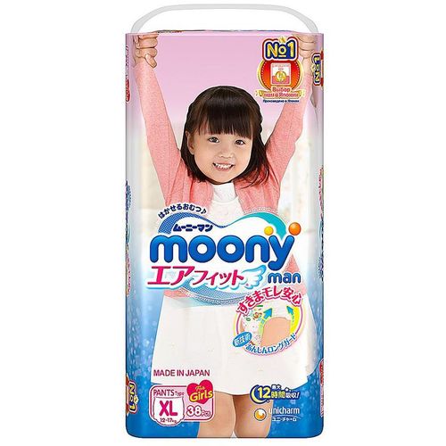 MOONYMAN ПОДГУЗНИКИ-ТРУСИКИ УНИВЕРСАЛЬНЫЕ XL (12-17КГ) Д/ДЕВОЧЕК ПОДГУЗНИКИ ДЕТСКИЕ-ТРУСЫ №38