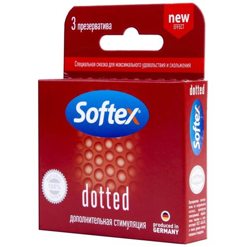 SOFTEX ПРЕЗЕРВАТИВЫ ДОПОЛН.СТИМУЛЯЦИЯ DOTTED ПРЕЗЕРВАТИВ    №3