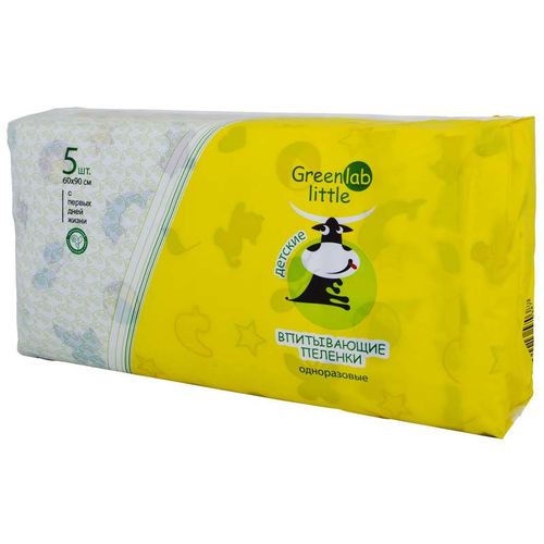 GREENLAB LITTLE ПЕЛЕНКИ ДЕТ ОДНОРАЗОВЫЕ 60СМ Х 90СМ ПЕЛЕНКИ ВПИТЫВАЮЩИЕ ДЕТСКИЕ №5
