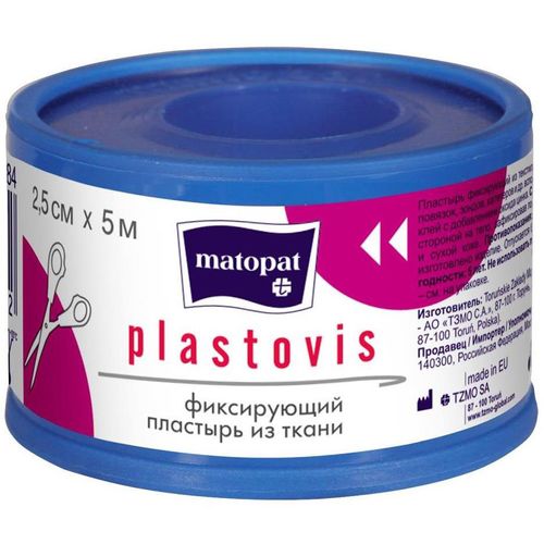 MATOPAT PLASTOVIS ПЛАСТЫРЬ ФИКСИРУЮЩИЙ ТКАНЕВЫЙ 5.0 М X 2.5 СМ ПЛАСТЫРЬ НА ТКАНЕВОЙ ОСНОВЕ   №12