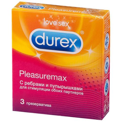 DUREX ПРЕЗЕРВАТИВЫ PLEASUREMAX (С РЕБРАМИ И ПУПЫРЫШКАМИ) ПРЕЗЕРВАТИВ    №3