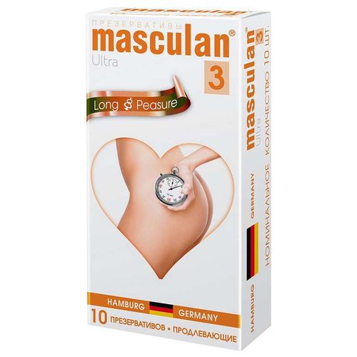 MASCULAN 3 ПРЕЗЕРВАТИВЫ ULTRA ПРОДЛЕВАЮЩИЙ ПРЕЗЕРВАТИВ №10