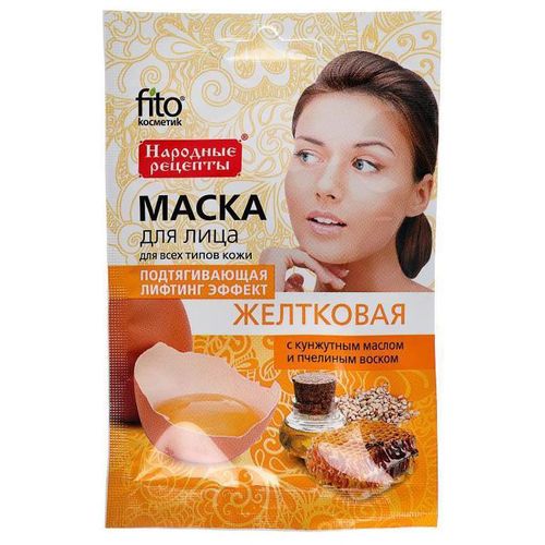 НАРОДНЫЕ РЕЦЕПТЫ МАСКА ДЛЯ ЛИЦА ЖЕЛТКОВАЯ ПОДТЯГИВАЮЩАЯ МАСКА ДЛЯ ЛИЦА 25 МЛ №1