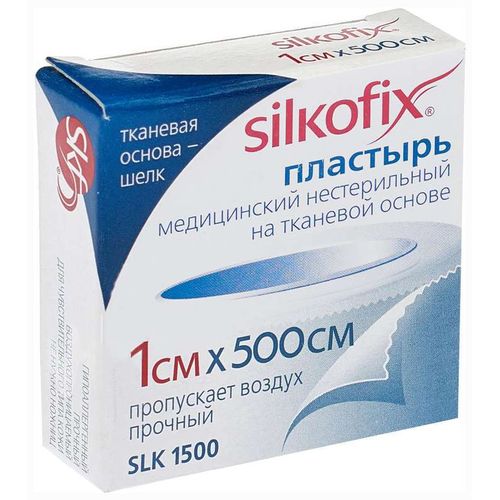 SILKOFIX ПЛАСТЫРЬ ШЕЛК/ОСНОВА 1СМ X 500 СМ ПЛАСТЫРЬ   №1