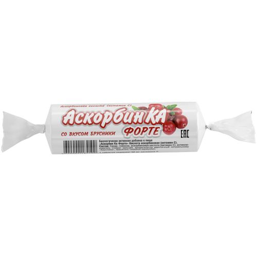 АСКОРБИН КА ФОРТЕ СО ВКУСОМ БРУСНИКИ ТАБЛЕТКИ ЖЕВАТЕЛЬНЫЕ    №10