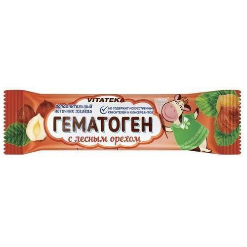 ГЕМАТОГЕН РУССКИЙ НОВЫЙ С ЛЕСНЫМИ ОРЕХАМИ ПЛИТКА  40 Г №1