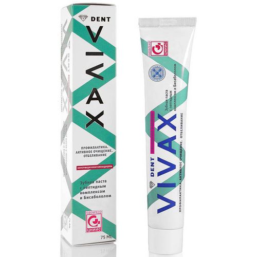 VIVAX ДЕНТ ЗУБНАЯ ПАСТА С БИСАБОЛОЛОМ ЗУБНАЯ ПАСТА КОМПЛЕКСНАЯ 75 МЛ №1