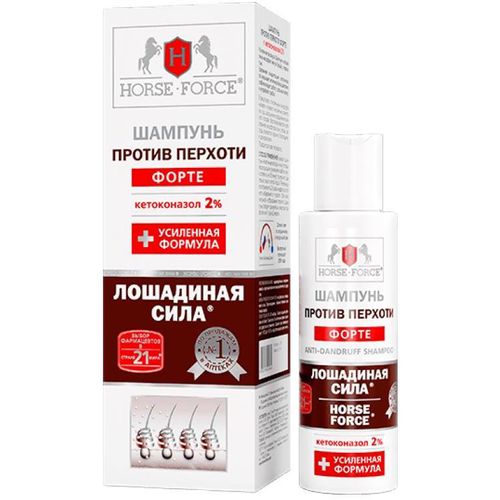 ЛОШАДИНАЯ СИЛА ФОРТЕ ШАМПУНЬ ПРОТИВ ПЕРХОТИ С КЕТОКОНАЗОЛОМ 2% ШАМПУНЬ 100 МЛ №1