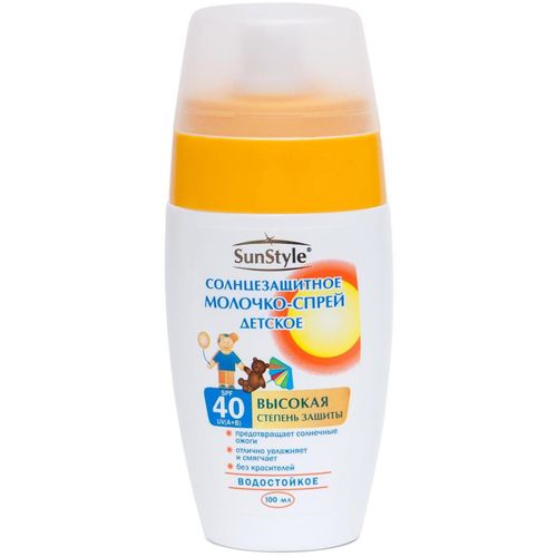 SUN STYLE МОЛОЧКО СОЛНЦЕЗАЩИТНОЕ ДЕТСКОЕ SPF40 UV (A+B) КОСМЕТИЧЕСКОЕ МОЛОЧКО 100 МЛ №1