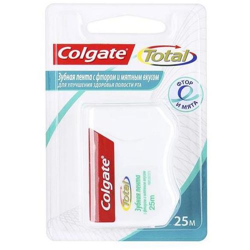COLGATE ЗУБН ЛЕНТА TOTAL С ФТОРОМ И МЯТНЫМ ВКУСОМ ЗУБНАЯ НИТЬ 25 М №1