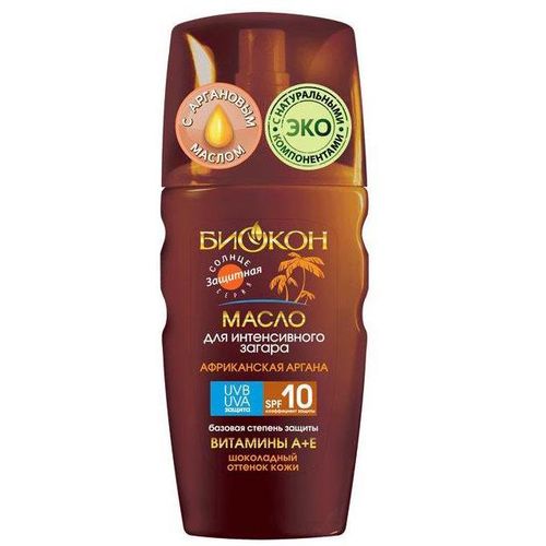 БИОКОН МАСЛО Д/ТЕЛА Д/ИНТЕНСИВНОГО ЗАГАРА АРГАНА SPF 10 СПРЕЙ ДЛЯ ТЕЛА 160 МЛ №1