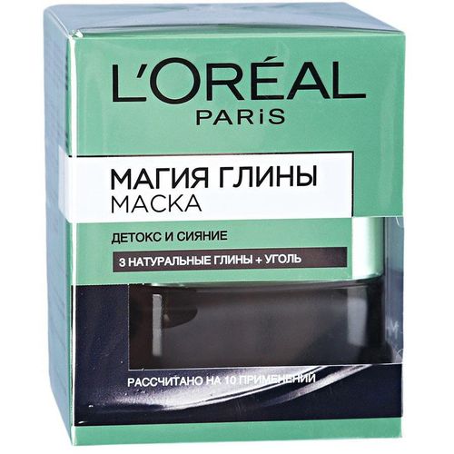 L'OREAL МАГИЯ ГЛИНЫ МАСКА ДЕТОКС И СИЯНИЕ КОСМЕТИЧЕСКАЯ МАСКА  50 МЛ №1