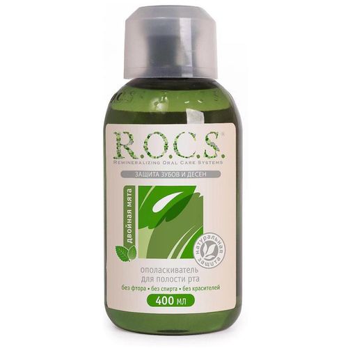 ROCS ОПОЛАСКИВАТЕЛЬ Д/РТА ДВОЙНАЯ МЯТА ОПОЛАСКИВАТЕЛЬ ДЛЯ ПОЛОСТИ РТА 400 МЛ №1
