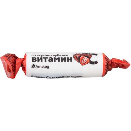 АМАТЕГ ВИТАМИН С С САХАРОМ ТАБЛЕТКИ ЖЕВАТЕЛЬНЫЕ [КЛУБНИКА]  2,9 Г №10