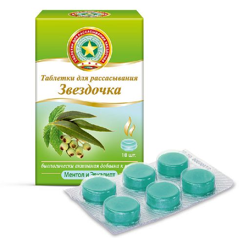 ЗВЕЗДОЧКА ТАБЛЕТКИ ДЛЯ РАССАСЫВАНИЯ [МЕНТОЛ-ЭВКАЛИПТ]  2,4 Г №18