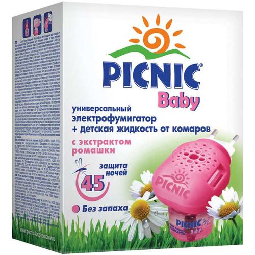 PICNIC BABY КОМПЛЕКТ ЭЛЕКТРОФУМИГАТОР+ЖИДКОСТЬ ОТ КОМАРОВ 45 НОЧЕЙ ЭЛЕКТРОФУМИГАТОРЫ №1