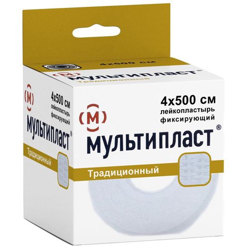 МУЛЬТИПЛАСТ ФИКСИРУЮЩИЙ ЛЕЙКОПЛАСТЫРЬ 4X500 СМ ПЛАСТЫРЬ НА ТКАНЕВОЙ ОСНОВЕ   №1