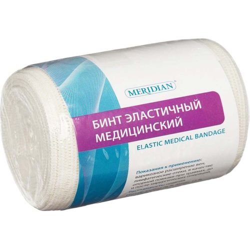 MERIDIAN БИНТ МЕДИЦИНСКИЙ ЭЛАСТИЧНЫЙ 2,0 МX10,0 СМ БИНТ ЭЛАСТИЧНЫЙ №1