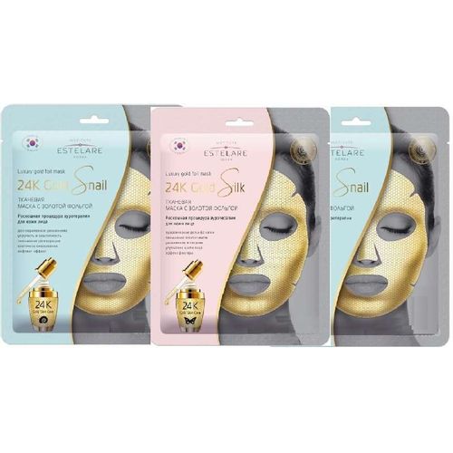 Estelare тканевая маска для лица с золотой фольгой 24k