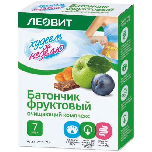 ХУДЕЕМ ЗА НЕДЕЛЮ БАТОНЧИК ФРУКТОВЫЙ ОЧИЩАЮЩИЙ КОМПЛЕКС БАТОНЧИК 10 Г №7