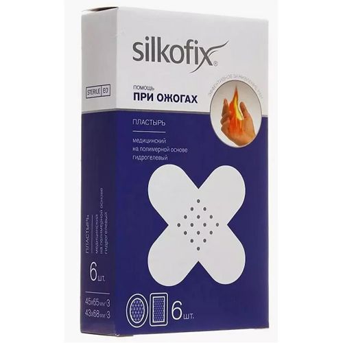 SILKOFIX ПРИ ОЖОГАХ ПЛАСТЫРЬ ГИДРОГЕЛЕВЫЙ ПЛАСТЫРЬ   №6