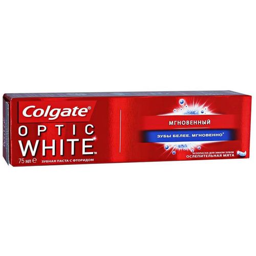 COLGATE ЗУБН ПАСТА OPTIC WHITE МГНОВЕННЫЙ ЗУБНАЯ ПАСТА ОТБЕЛИВАЮЩАЯ 75 МЛ №1