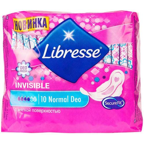 LIBRESSE ПРОКЛАДКИ INVISIBLE NORMAL ПРОКЛАДКИ ЖЕНСКИЕ ГИГИЕНИЧЕСКИЕ NORMAL №10