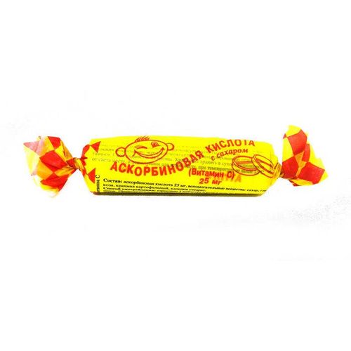 АСКОРБИНОВАЯ КИСЛОТА С САХАРОМ (ЛЕСНЫЕ ЯГОДЫ) ТАБЛЕТКИ  25 МГ №10