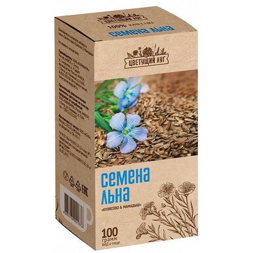 ЦВЕТУЩИЙ ЛУГ ЧАЙ ЛЬНА СЕМЕНА РАСТИТЕЛЬНОЕ СЫРЬЕ 100 Г №1