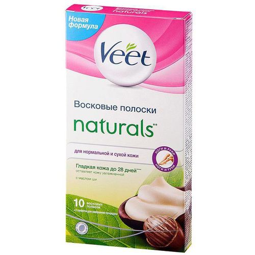 VEET NATURALS ВОСКОВЫЕ ПОЛОСКИ С МАСЛОМ ШИ ПОЛОСКИ ВОСКОВЫЕ   №10