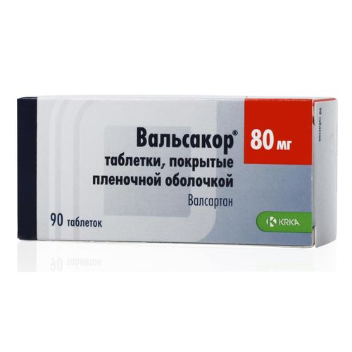 ВАЛЬСАКОР ТАБЛЕТКИ ПОКРЫТЫЕ ПЛЕНОЧНОЙ ОБОЛОЧКОЙ 80 МГ №90