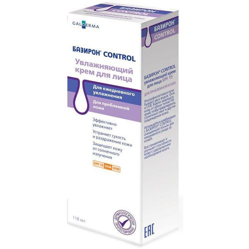 БАЗИРОН CONTROL КРЕМ Д/ЛИЦА SPF 15 УВЛАЖ ГЕЛЬ ДЛЯ УМЫВАНИЯ 118 МЛ №1