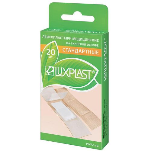 LUXPLAST ПЛАСТЫРЬ СТАНДАРТ ТКАН ОСНОВА ТЕЛЕС 19 Х 72 ММ ПЛАСТЫРЬ   №20