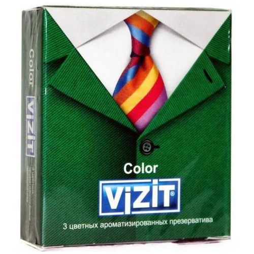 VIZIT ПРЕЗЕРВАТИВЫ COLOR ЦВЕТНЫЕ АРОМАТИЗИРОВАННЫЕ ПРЕЗЕРВАТИВ    №3