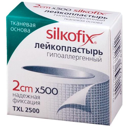 SILKOFIX ПЛАСТЫРЬ ТКАНЕВ/ОСНОВА 2СМ X 500 СМ ПЛАСТЫРЬ НА ТКАНЕВОЙ ОСНОВЕ   №1