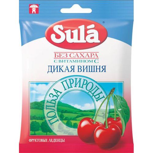 SULA ЛЕДЕНЦЫ ДИКАЯ ВИШНЯ БЕЗ САХАРА Д/ДИАБЕТИКОВ ЛЕДЕНЦЫ 60 Г №1